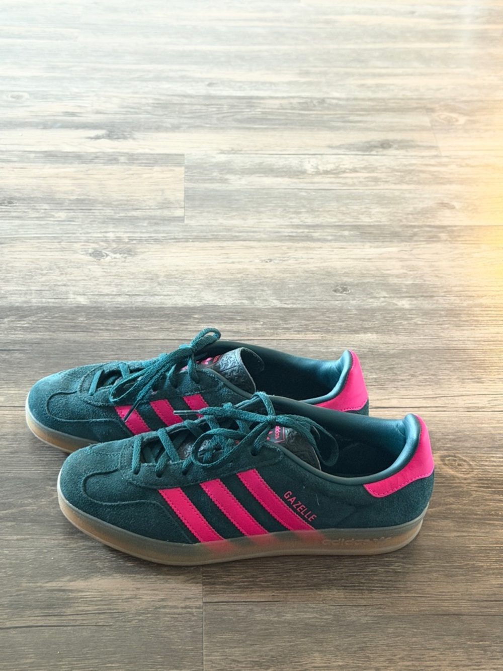 adidas Gazelle Sneakers in Teal and Pink
